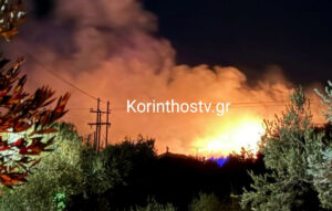 Φωτιά υπό έλεγχο σε αγροτική περιοχή της Κορινθίας