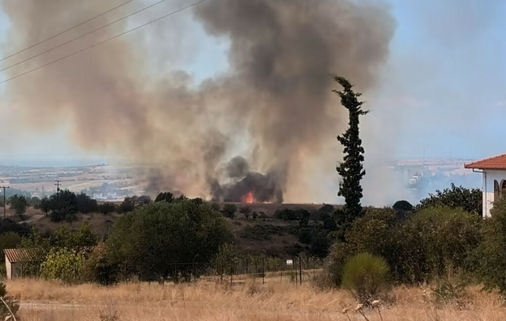 Πυρκαγιά σε χαμηλή βλάστηση στο Πλαγιάρι Θεσσαλονίκης