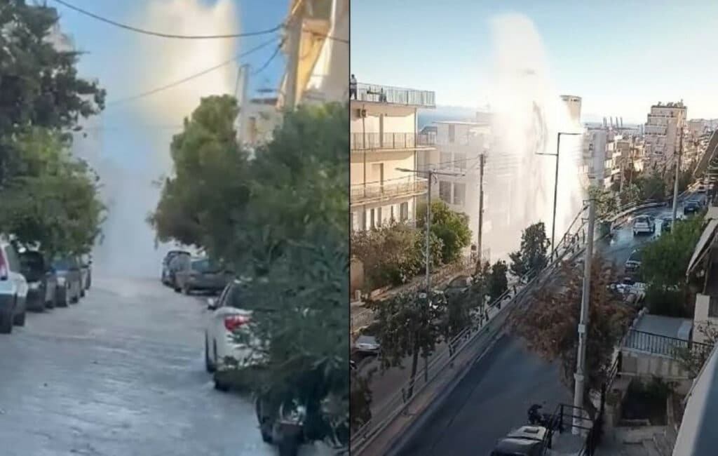Σοβαρή βλάβη σε αγωγό της ΕΥΔΑΠ στο Κερατσίνι