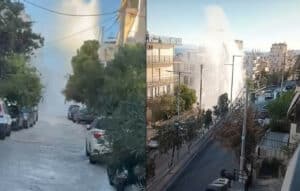 Σοβαρή βλάβη σε αγωγό της ΕΥΔΑΠ στο Κερατσίνι