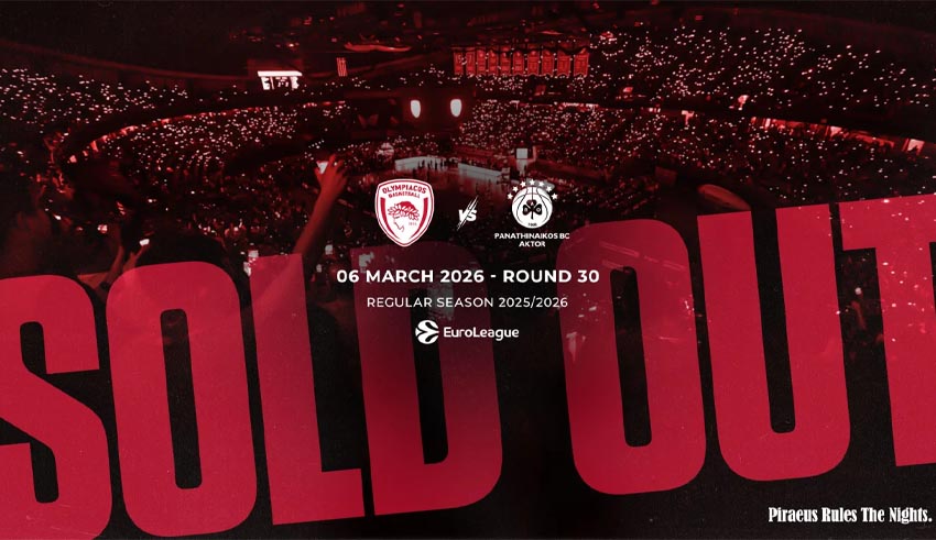 Sold out το ντέρμπι Ολυμπιακός - Παναθηναϊκός