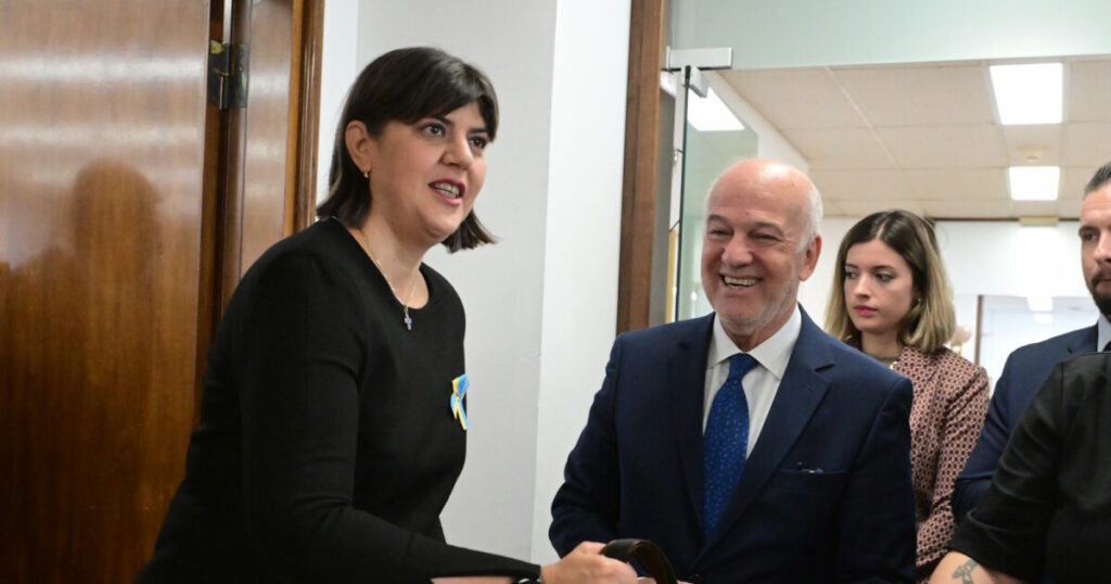 Συνάντηση Λάουρα Κοβέσι με Γιώργο Φλωρίδη στο Υπουργείο Δικαιοσύνης