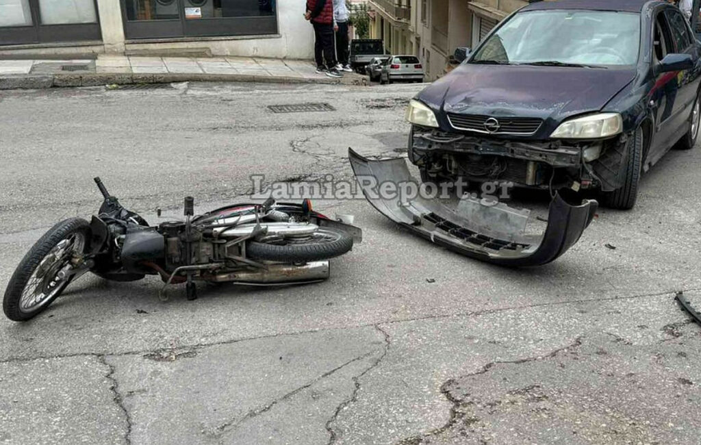 Σοβαρό τροχαίο ατύχημα στη Λαμία με συμμετοχή δικυκλιστή
