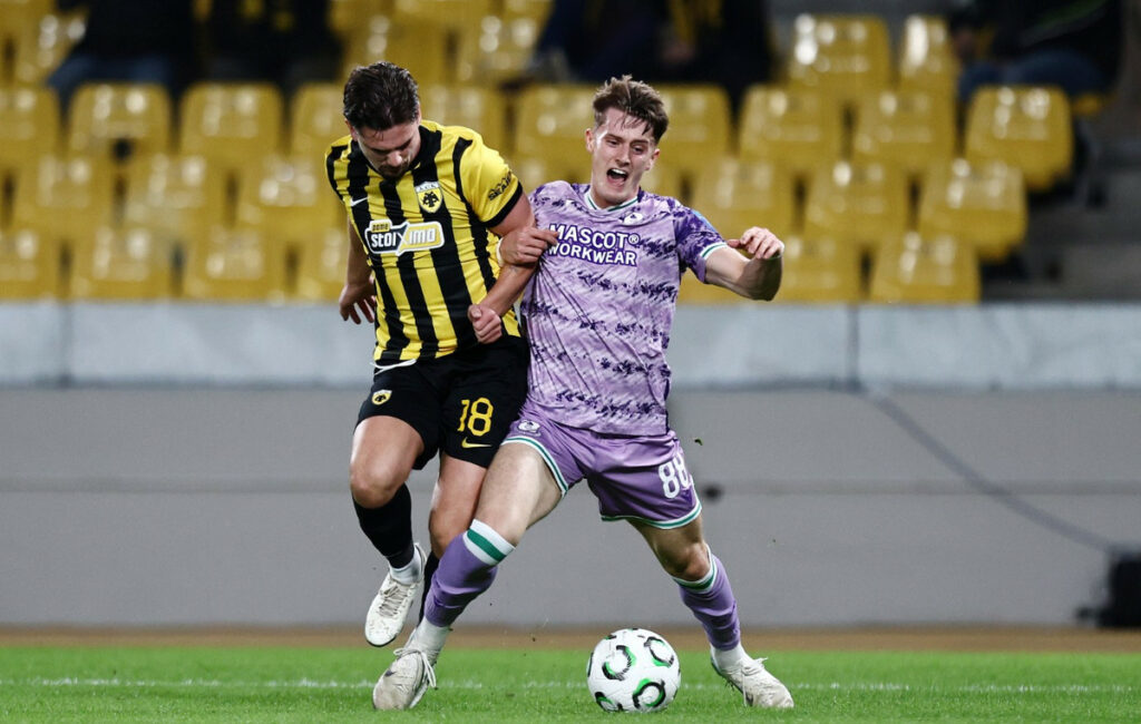 ΑΕΚ – Σάμροκ Ρόβερς: Ο Μπερκ ανοίγει το σκορ με πέναλτι στο 20′