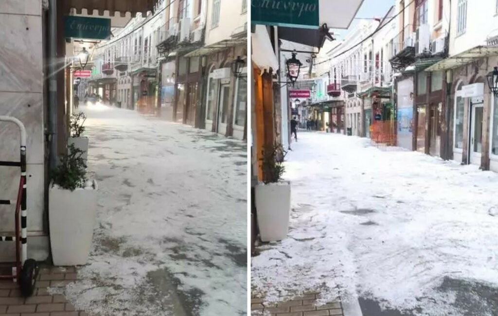 Χαλάζι και πλημμύρες στη Μυτιλήνη: Σοβαρά προβλήματα στην πόλη