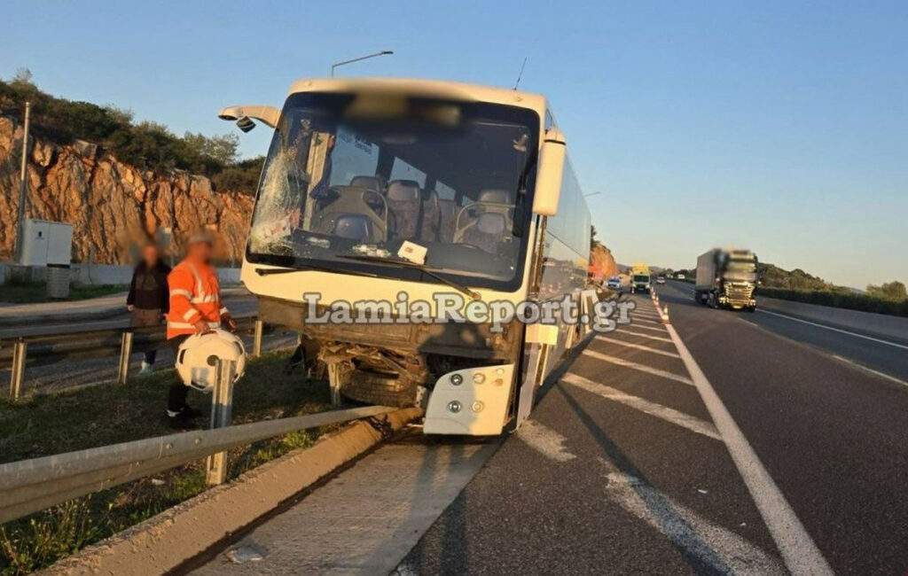 Εκτροπή λεωφορείου στην Εθνική Οδό – Πέντε άτομα στο νοσοκομείο
