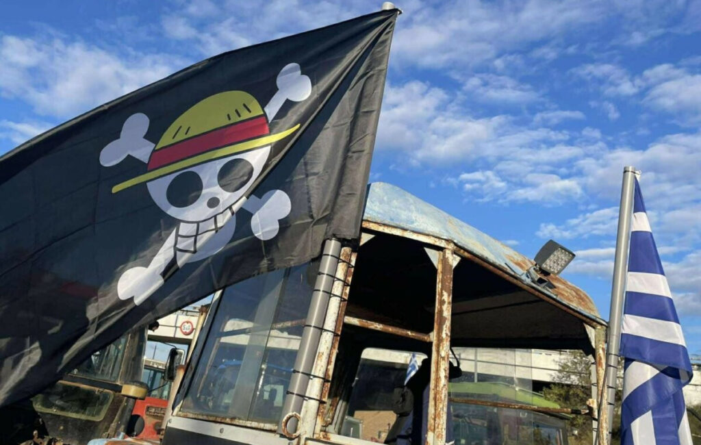 Αγρότης στη Λάρισα με σημαία του «One Piece» - Σύμβολο αντίστασης