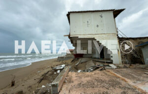 Κακοκαιρία στην Ηλεία: Ανεμοστρόβιλος και κατολισθήσεις προκαλούν καταστροφές