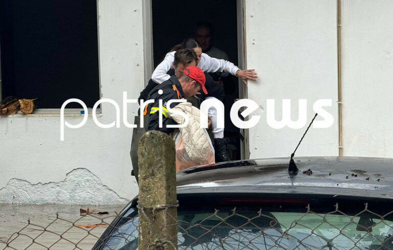 Καταστροφές από τις πλημμύρες στον Πύργο – Απεγκλωβισμός οικογένειας