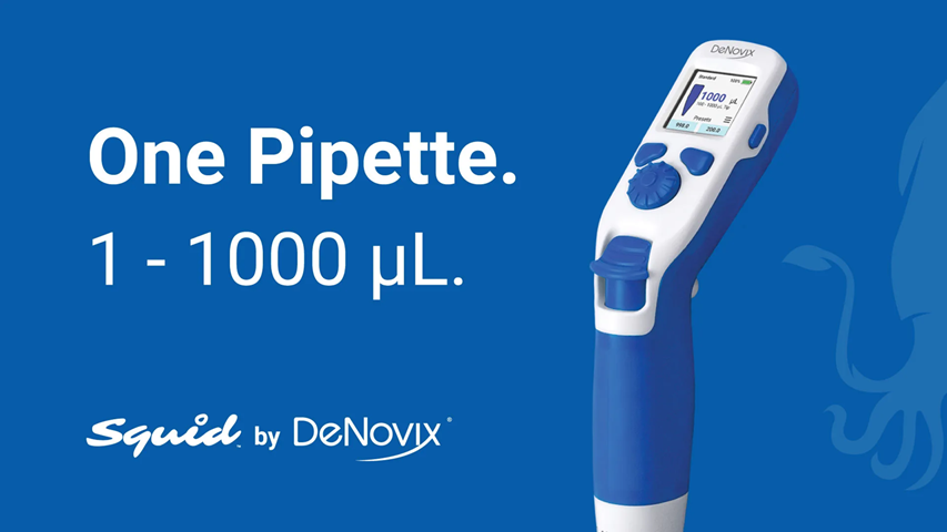 DeNovix παρουσιάζει Squid™ Full Range Pipette: Μια συσκευή για 1 – 1000 µL
