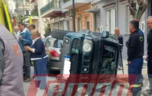 Πάτρα: Τετραμελής οικογένεια σώθηκε από θαύμα μετά από ανατροπή τζιπ