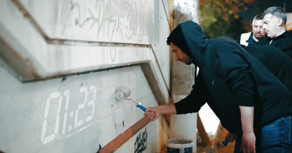 Ο Κωνσταντίνος Κυρανάκης καθάρισε γκράφιτι στον σταθμό του ΗΣΑΠ στον Ταύρο
